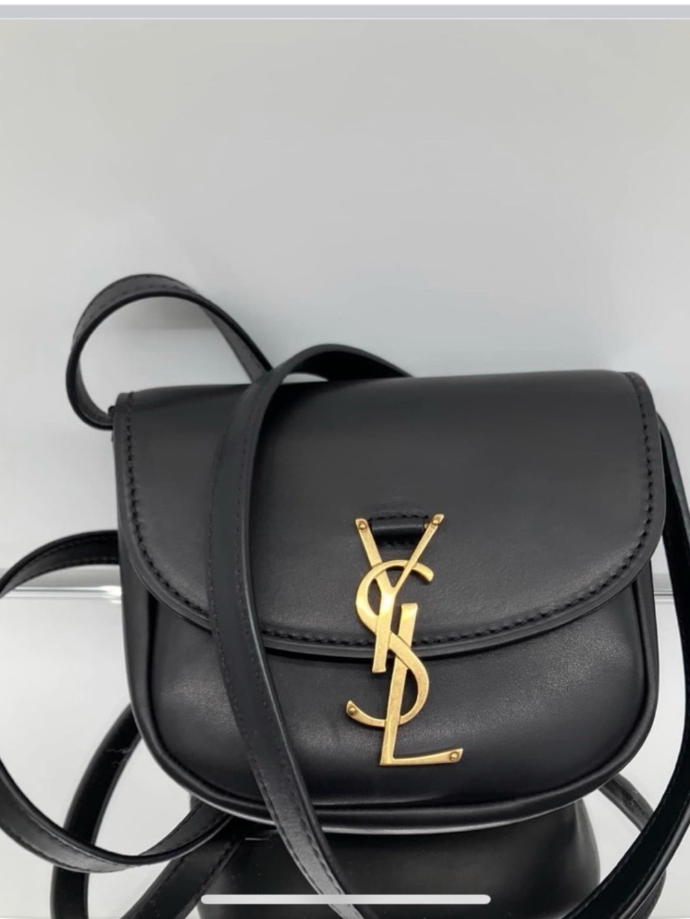 Saint Laurent Black Crossbody Bag with Gold YSL Monogram